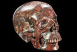 Realistic, Polished Red Picture Jasper Skull #127605-1